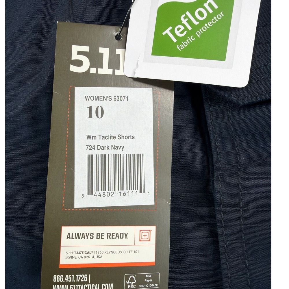 5.11 Tactical Womens Taclite Pro Shorts 10 Dark Navy Ripstop Cargo 63071 NWT - Picture 2 of 15